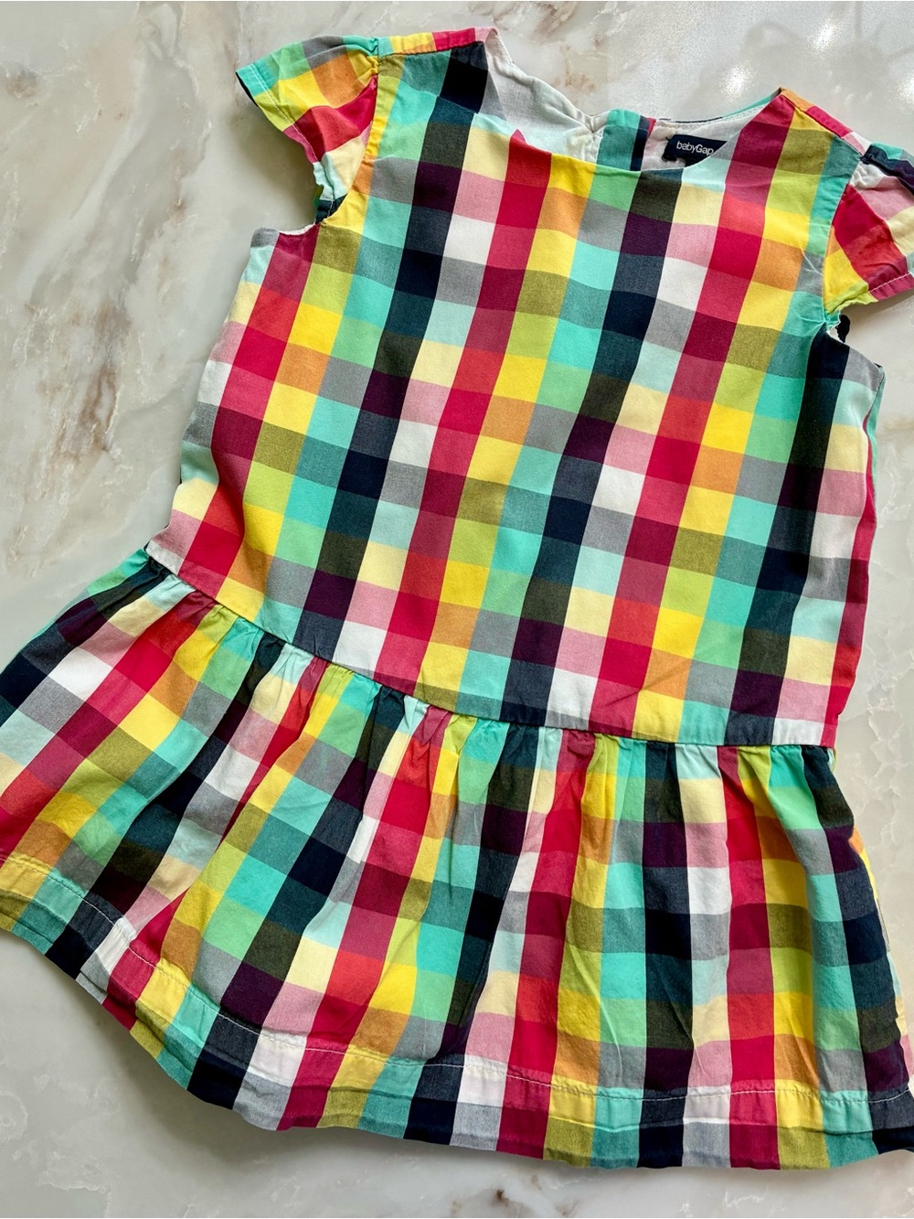 GAP Girls' Plaid Drop-Waist Dress